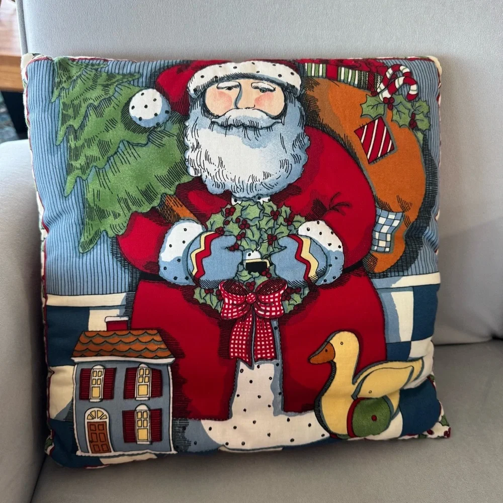 Christmas Vintage Susan Winget Santa throw pillow